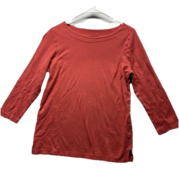 Coldwater Creek Tops - Minimalist Coldwater Creek Womens Size S Red 3/4 Sleeve Egyptian Cotton Top